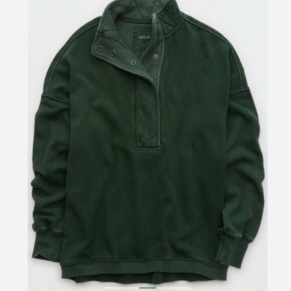 Aerie Getaway Quarter Snap Sweatshirt - Picture 2 of 5